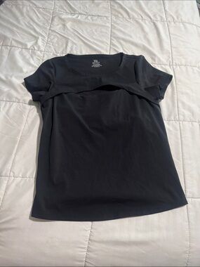 Black Short Sleeve Nursing Tee